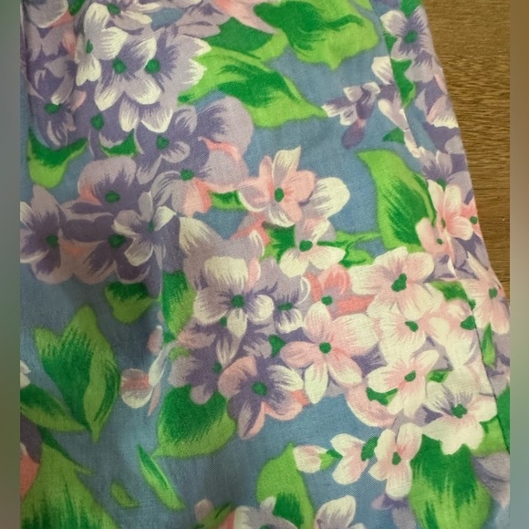 Vintage Floral Lilac Girls Dress 100% Cotton 4T - Picture 3 of 8